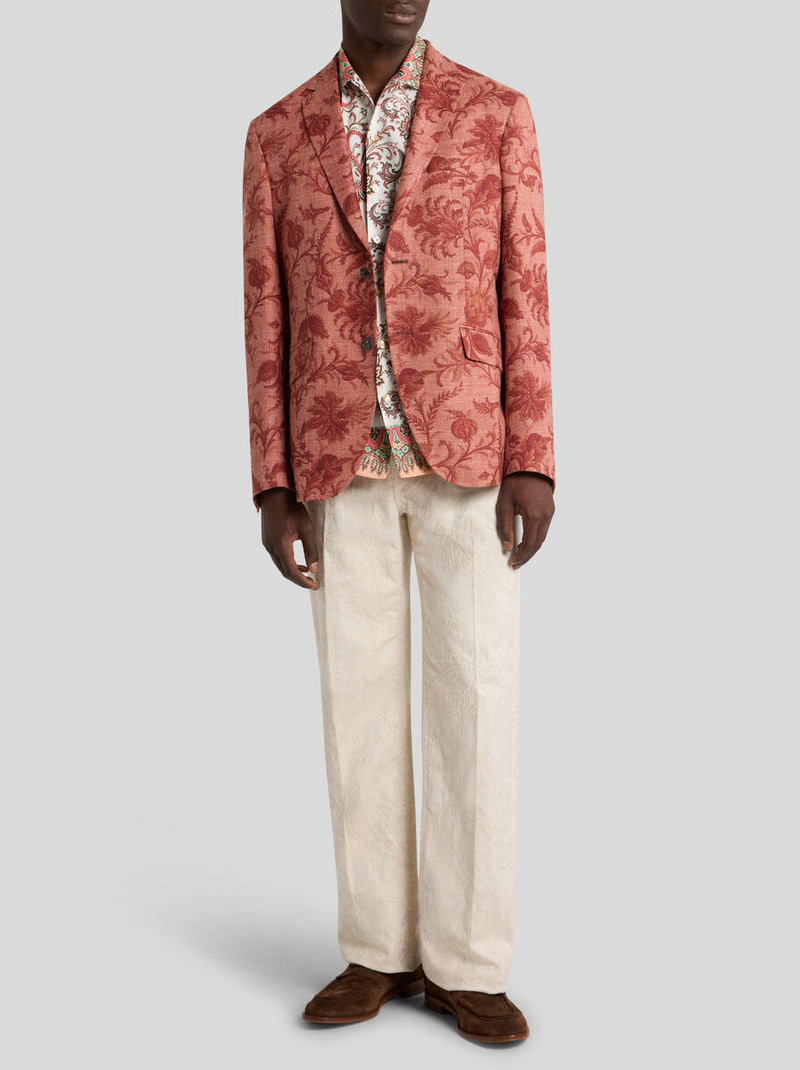 Etro SINGLE-BREASTED WOOL-BLEND JACKET WITH FLORAL MOTIF outlook