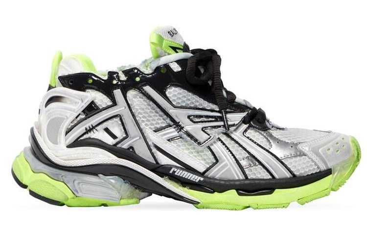 Balenciaga Runner Sneakers 'White Black and Neon Yellow Mesh and Nylon' 677403W3RBP1093 - 2