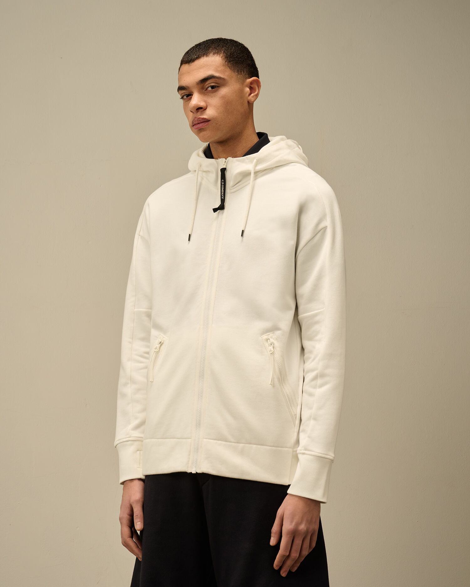 Diagonal Raised Fleece Goggle Hooded Sweatshirt - 3