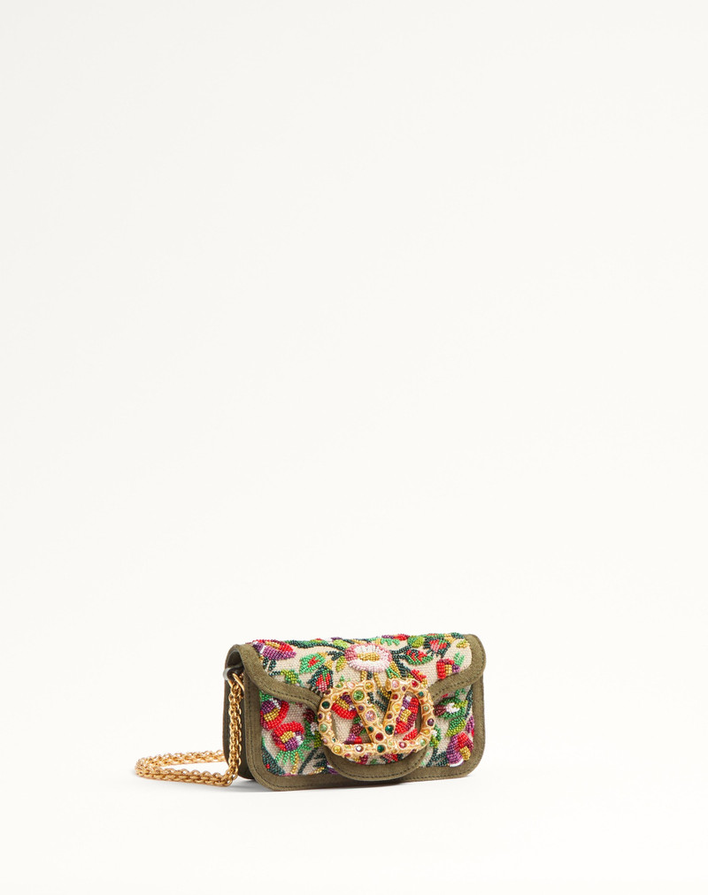 VALENTINO GARAVANI LOCÒ SMALL SHOULDER BAG EMBROIDERED WITH JEWEL LOGO 3