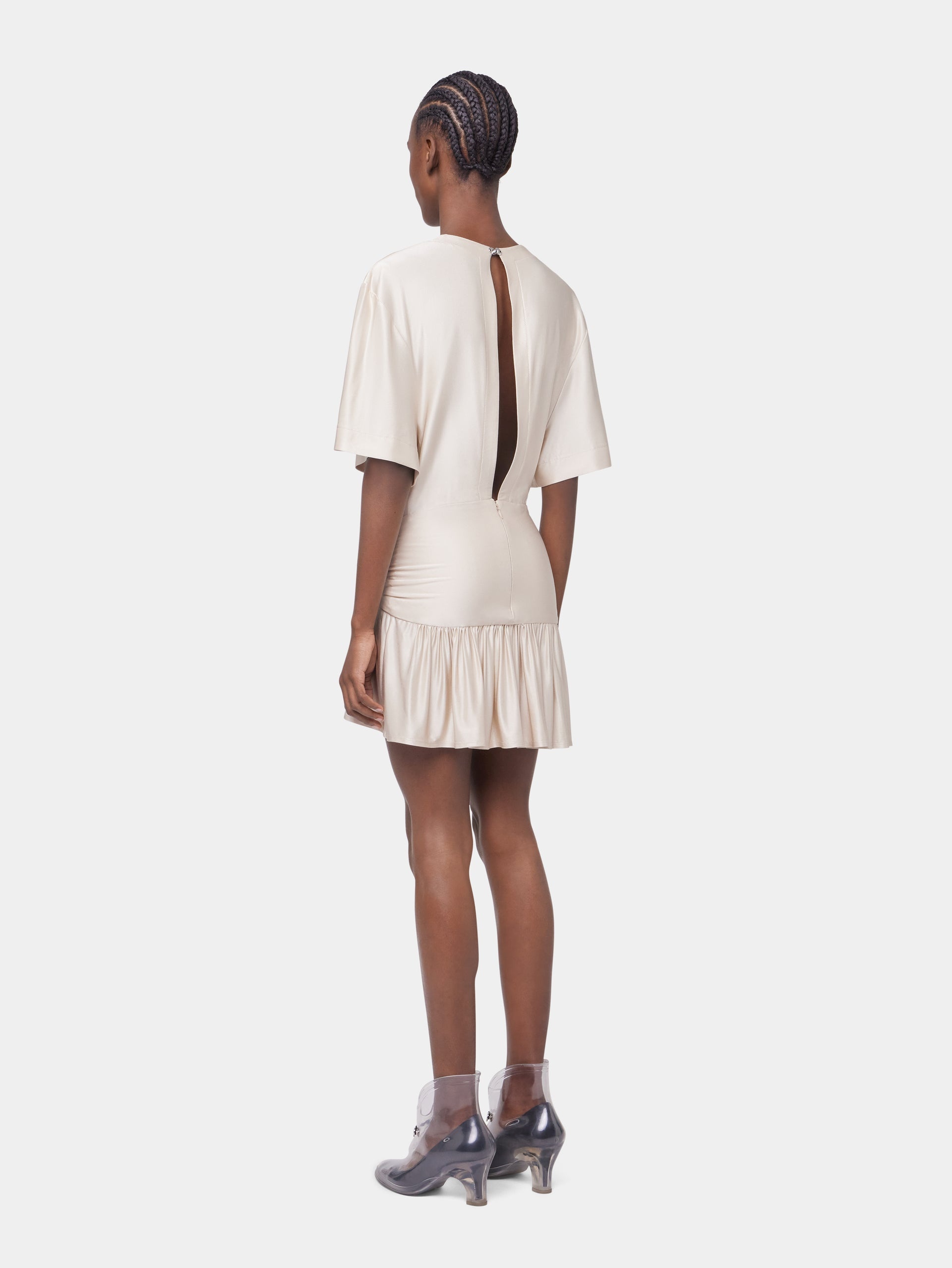 NUDE SHORT DRESS IN JERSEY - 5
