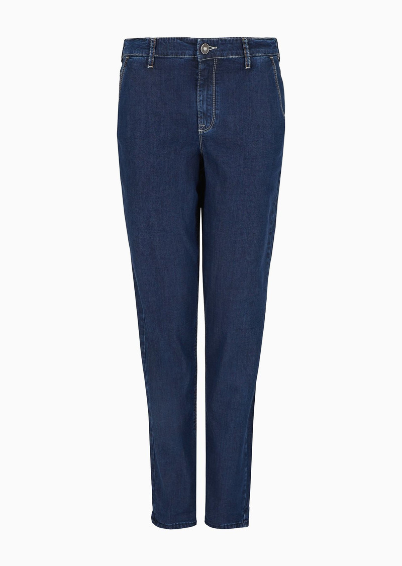 J5A mid-rise, relaxed-leg trousers in a Lyocell and cotton denim 1
