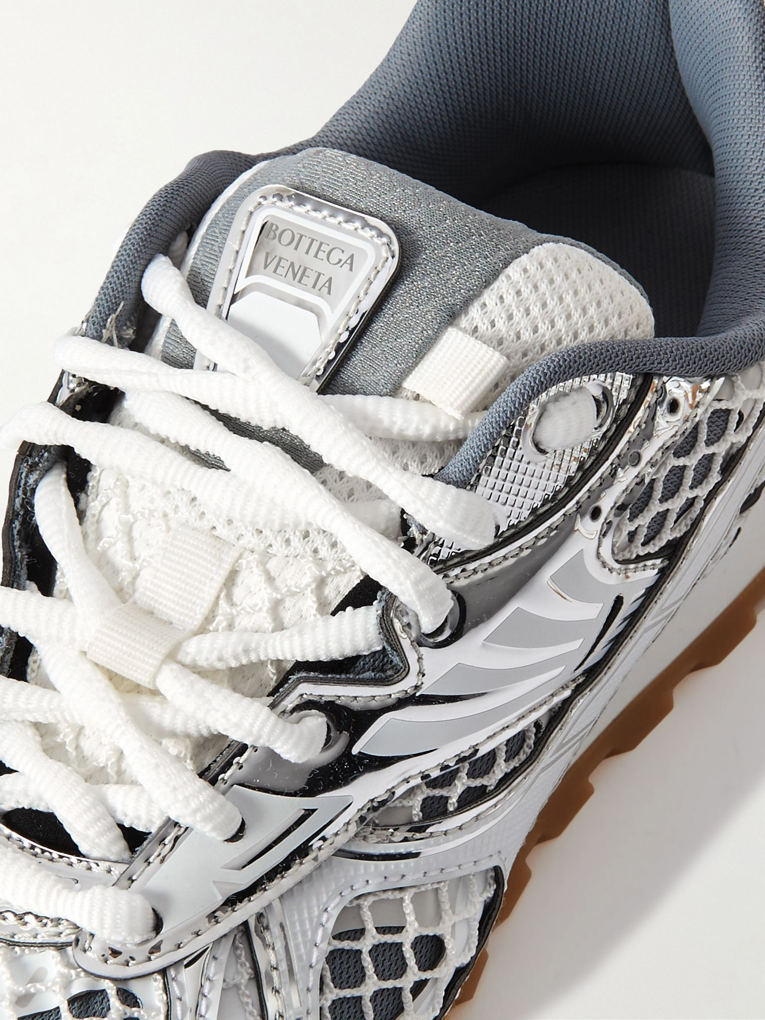 Orbit Metallic Rubber and Mesh Sneakers Silver - 6