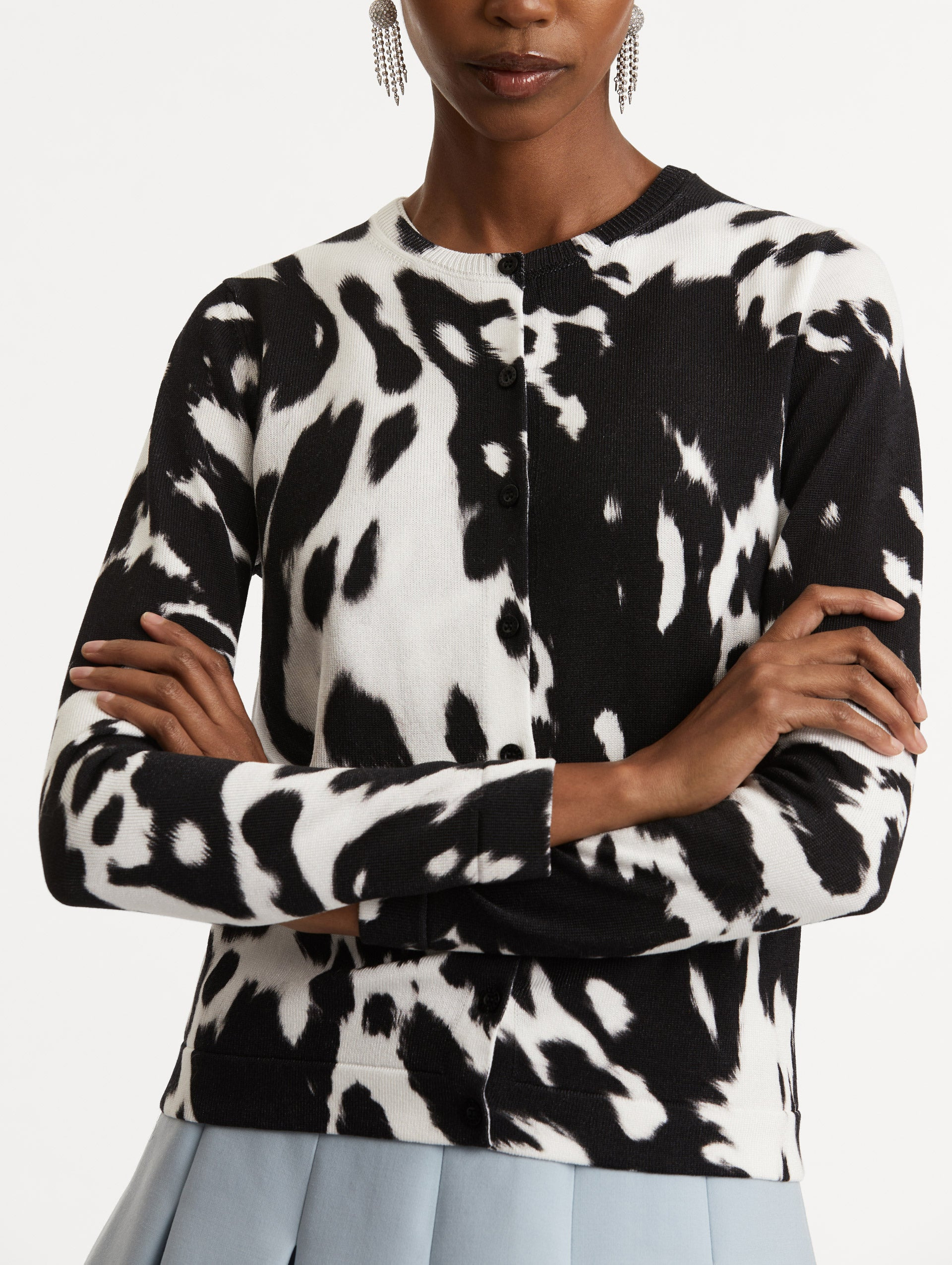COWHIDE PRINTED CARDIGAN - 5