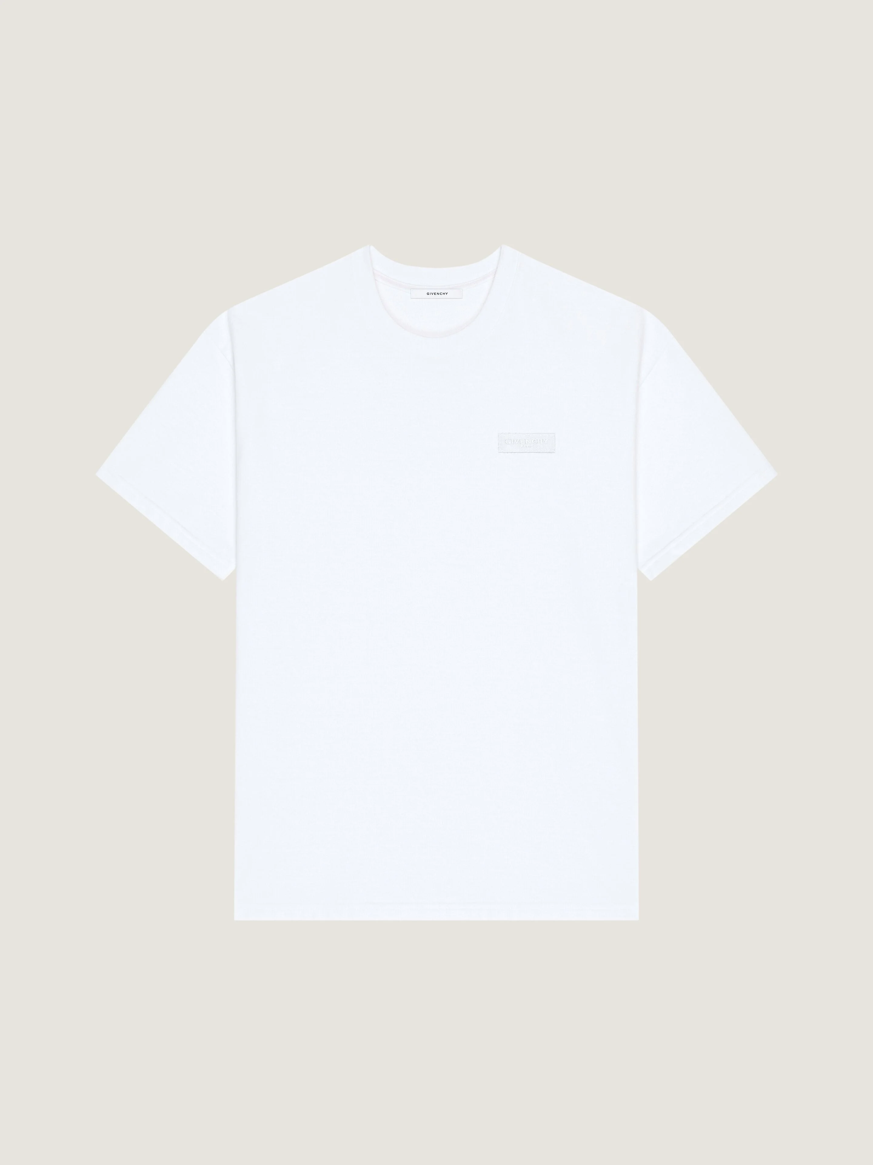 T-SHIRT IN COTTON WITH GIVENCHY PARIS GROS GRAIN - 1