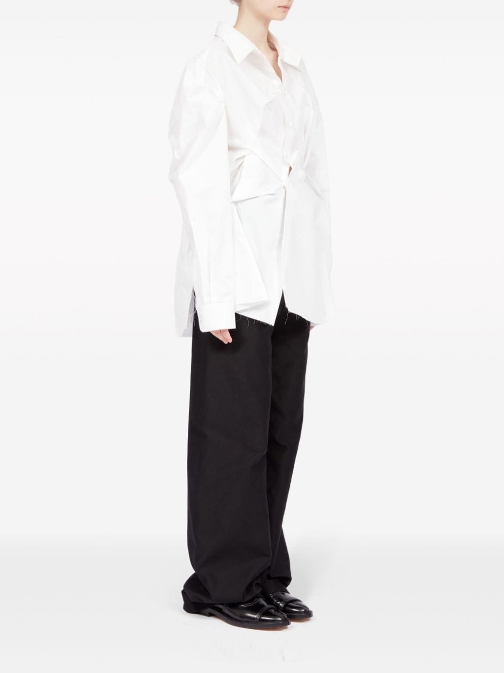 asymmetric gathered shirt - 3