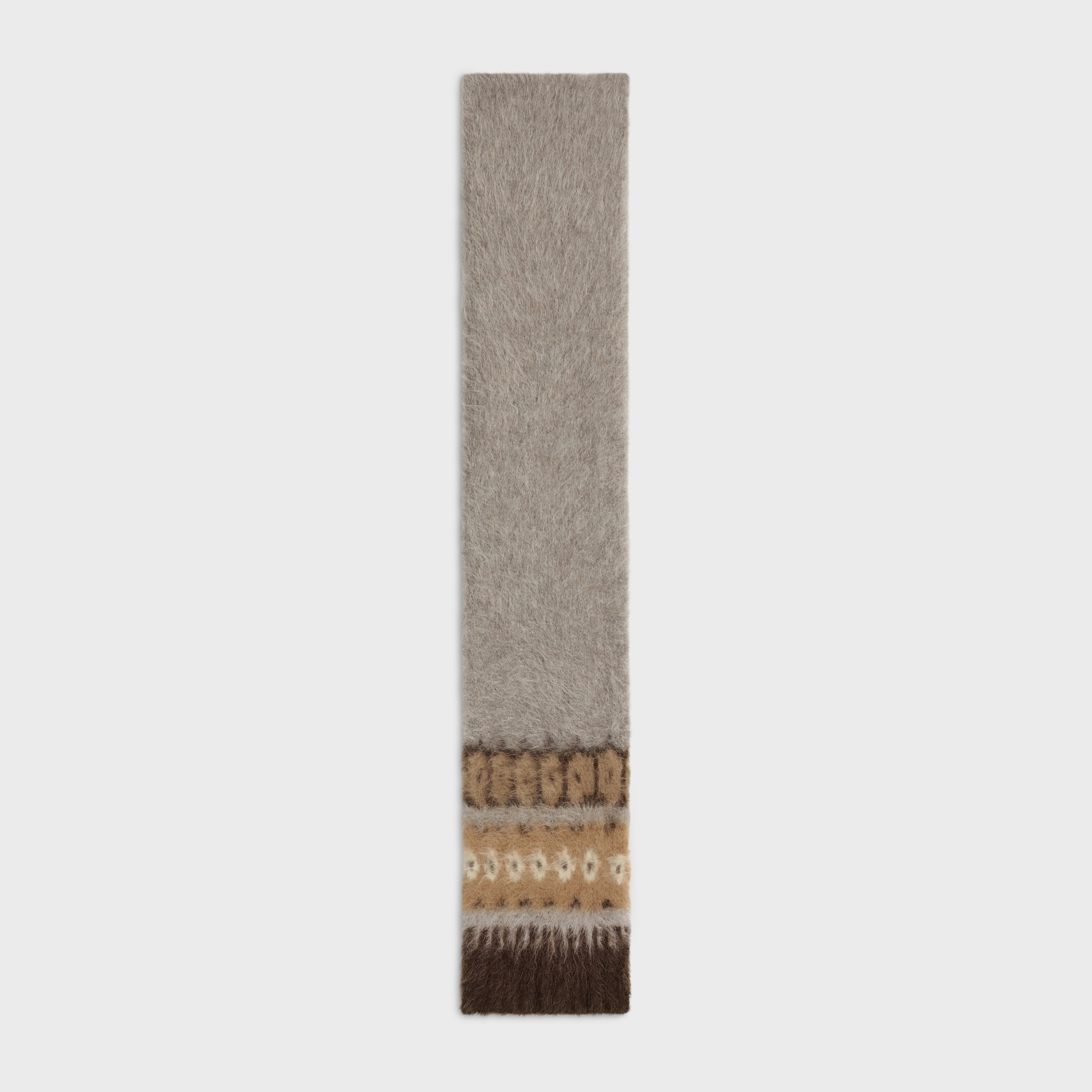 scarf in brushed fair isle alpaca wool - 1