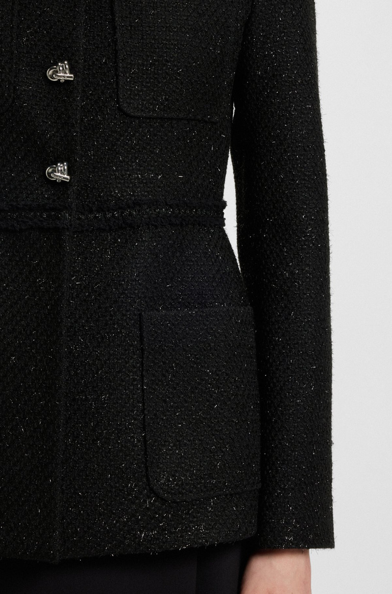 REGULAR-FIT BLAZER IN SPARKLING BOUCLÉ 6