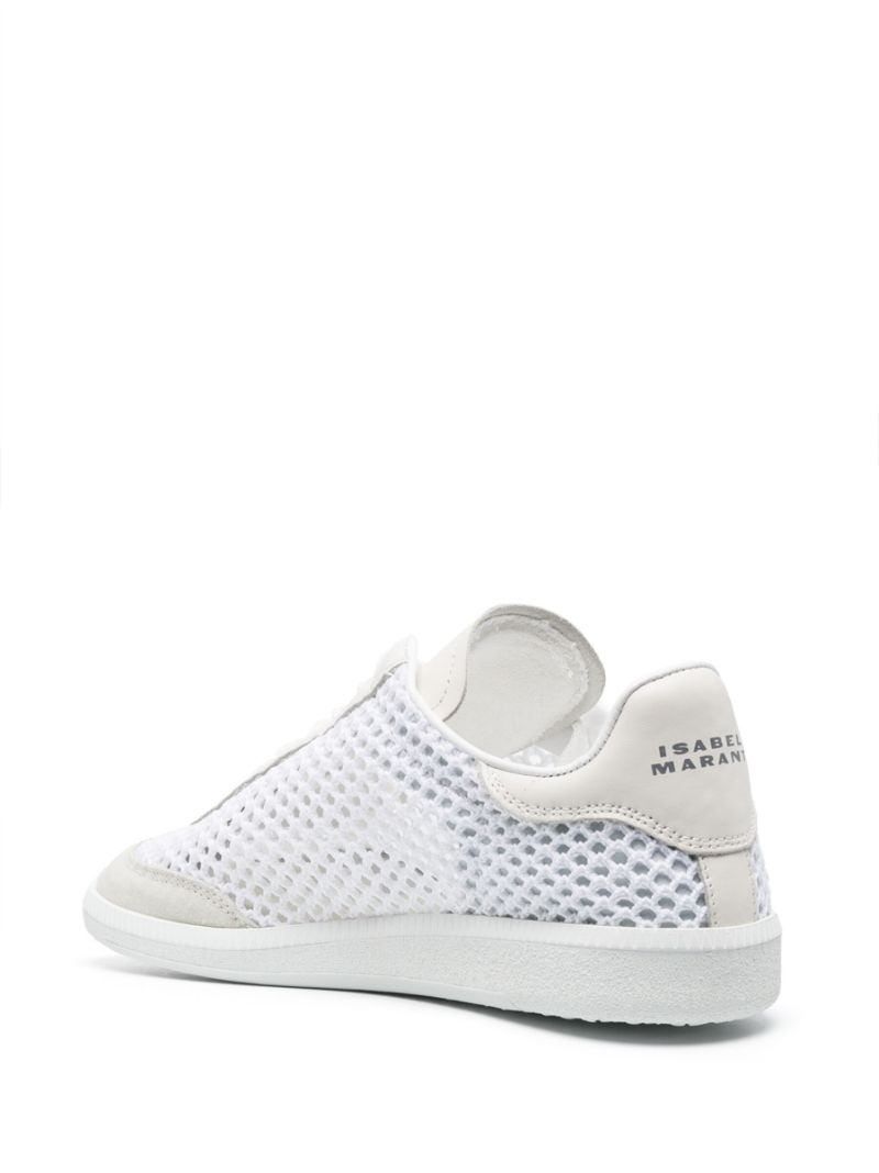 crochet-knit panelled low-top sneakers - 3