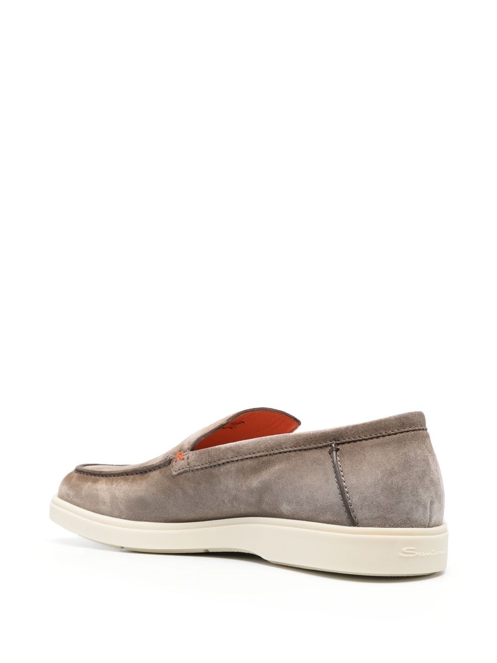 tonal-stitching leather loafers - 3