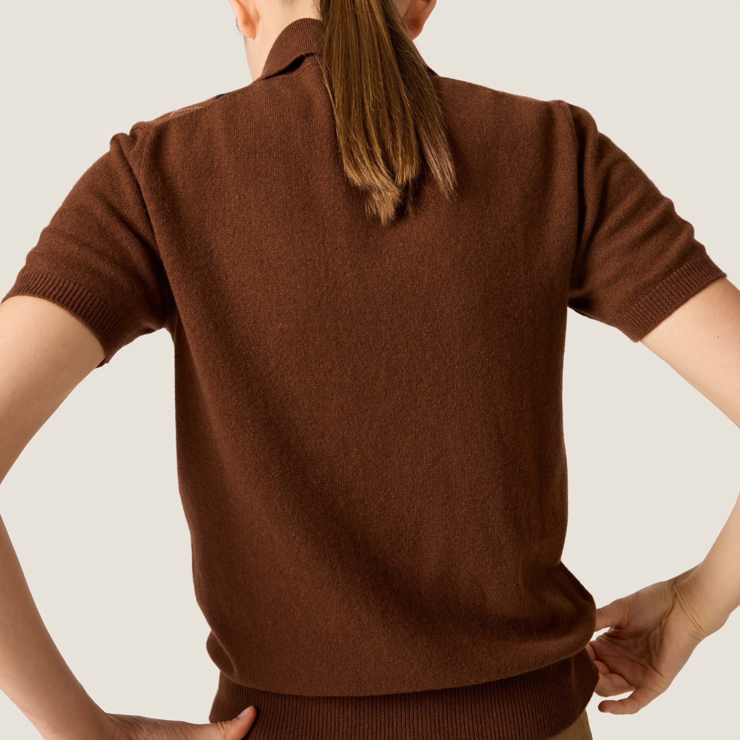Cashmere knit polo shirt - 3