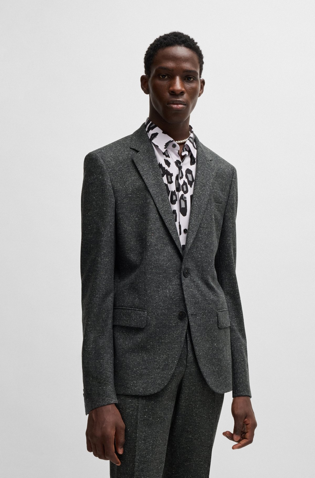 SLIM-FIT SUIT IN MICRO-PATTERNED WOOL - 2