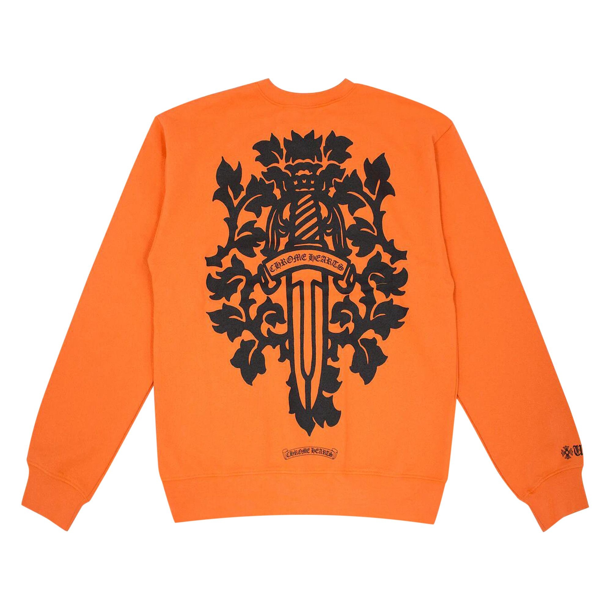 24SS★入手困難【Chrome Hearts】Vine Daggerスウェットオレンジ Chrome Hearts Chrome Hearts Vine Dagger Crewneck Sweatshirt