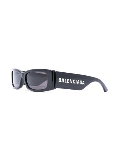 BALENCIAGA logo-print square-frame sunglasses outlook