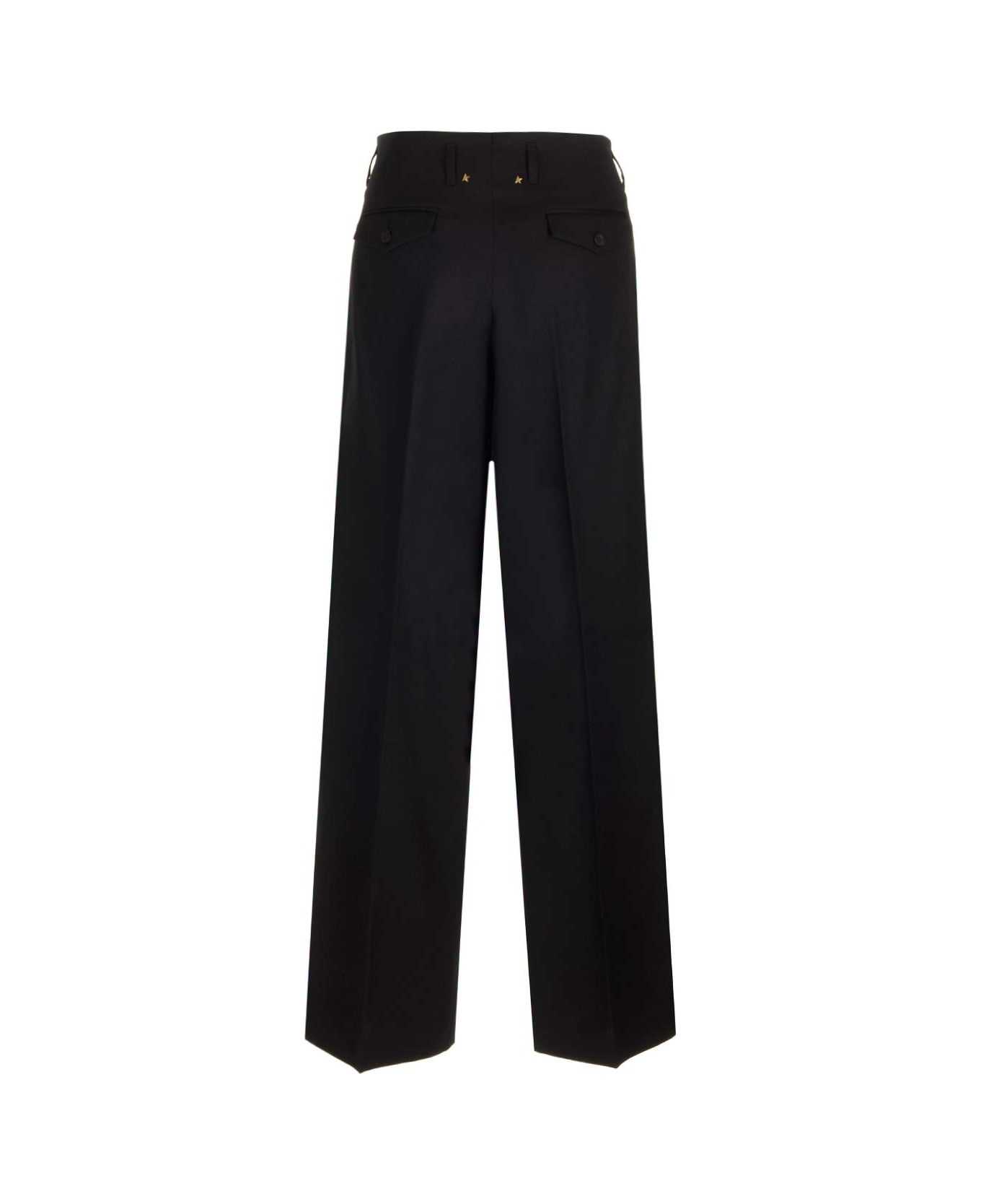 Wool Gabardine Wide Leg Trousers - 2