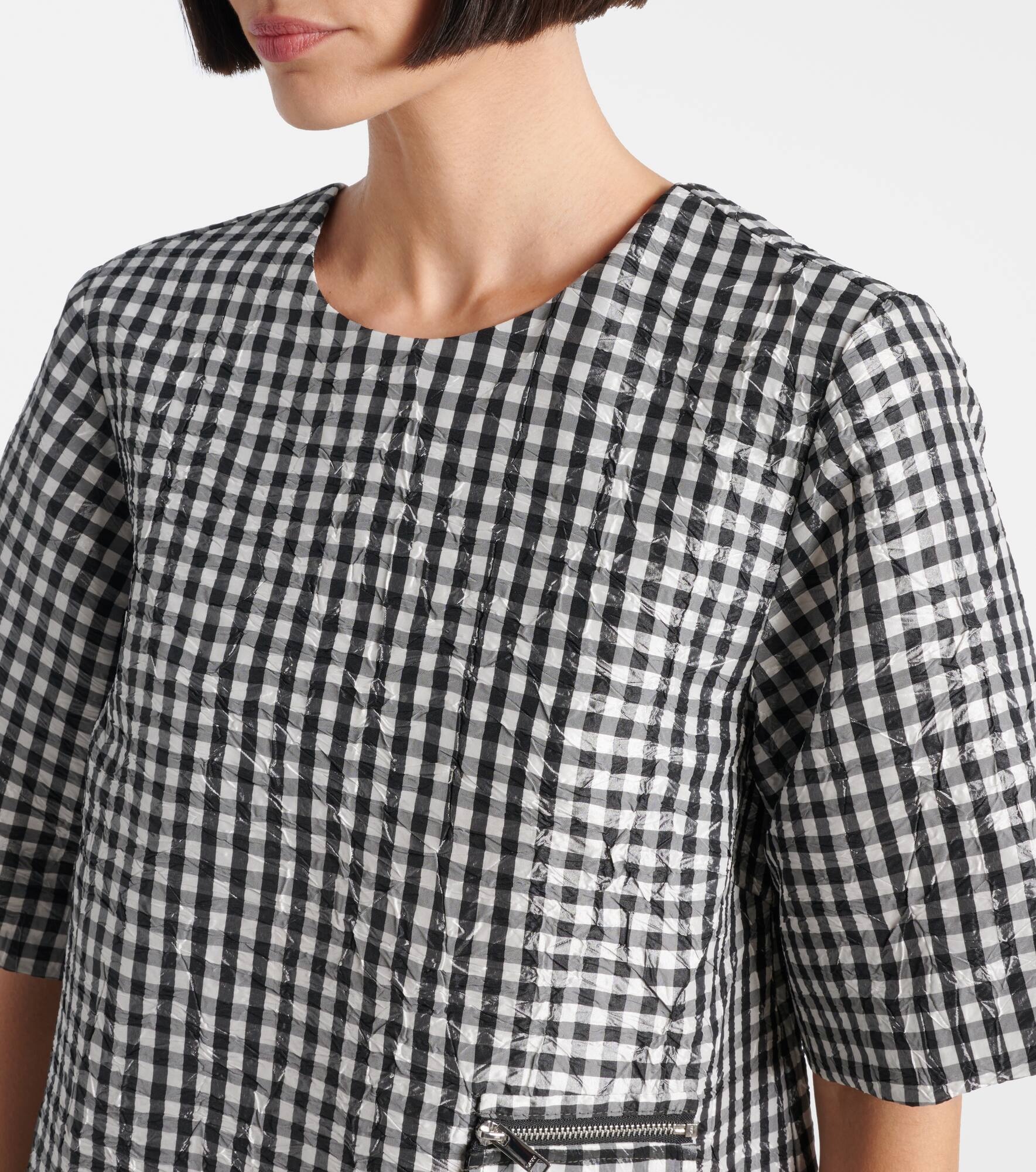 Gingham ruffled minidress - 4