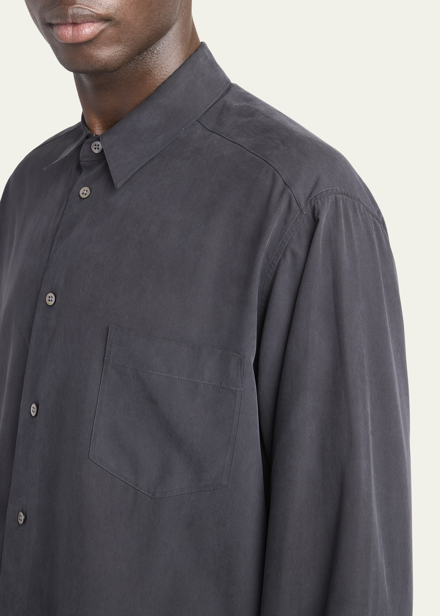 Men's Briar Washed Silk Pocket Button-Down Shirt - 5