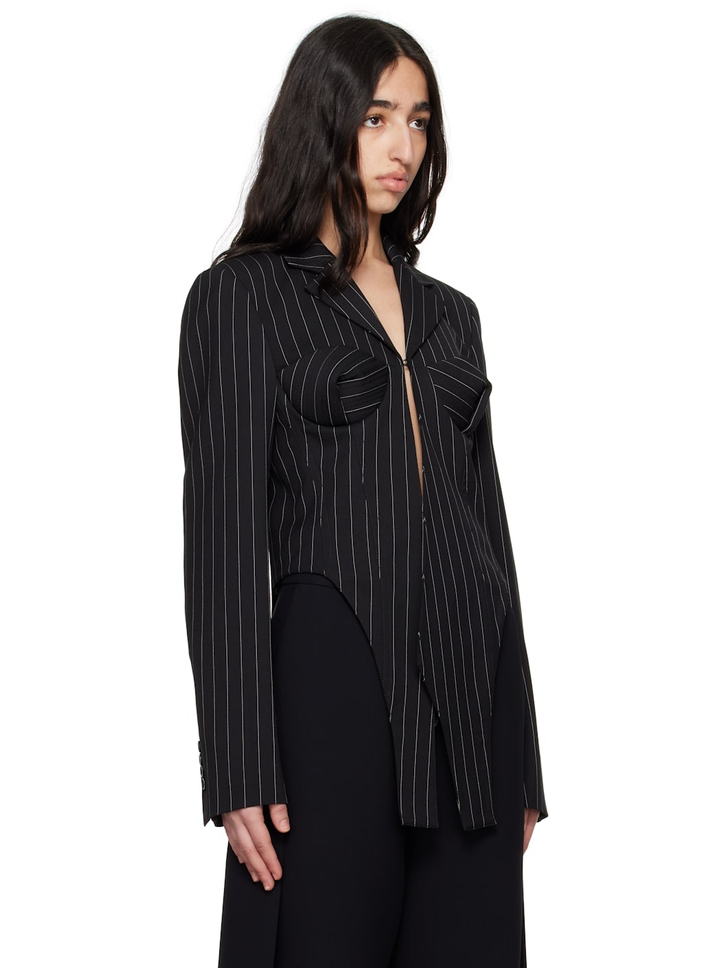 Black 'The Corset Suit' Blazer - 2