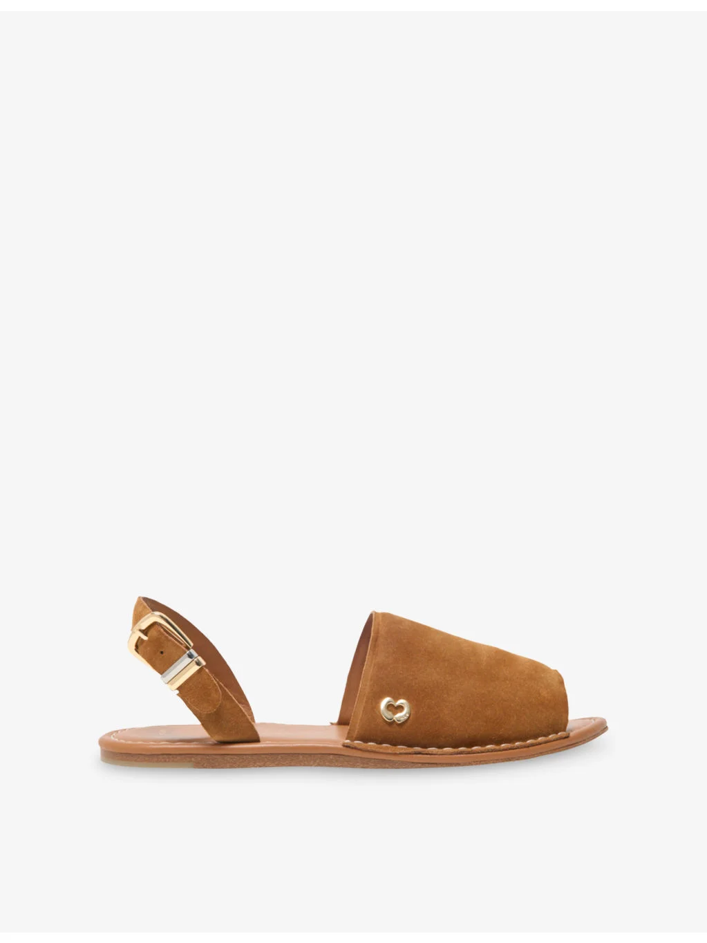 Embellished Suede Flat Sandals - 1