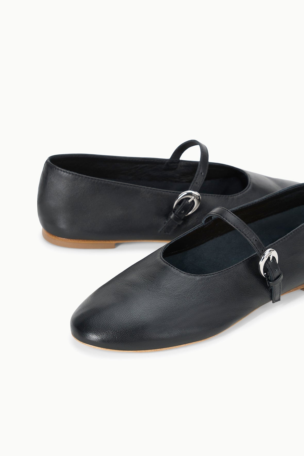 STAUD ALBA MARY JANE BALLET FLAT BLACK - 6