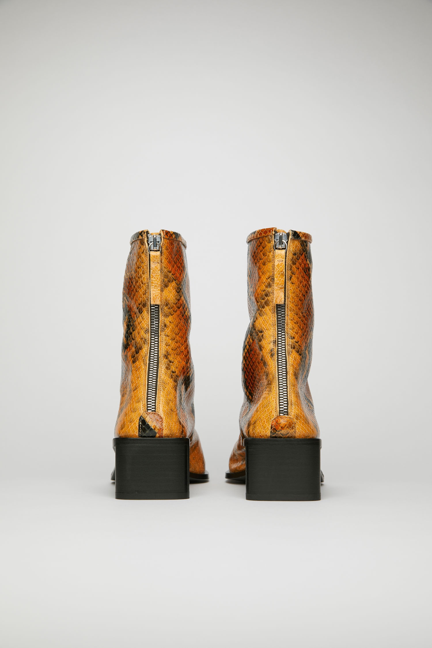 Python leather boots orange/black - 4