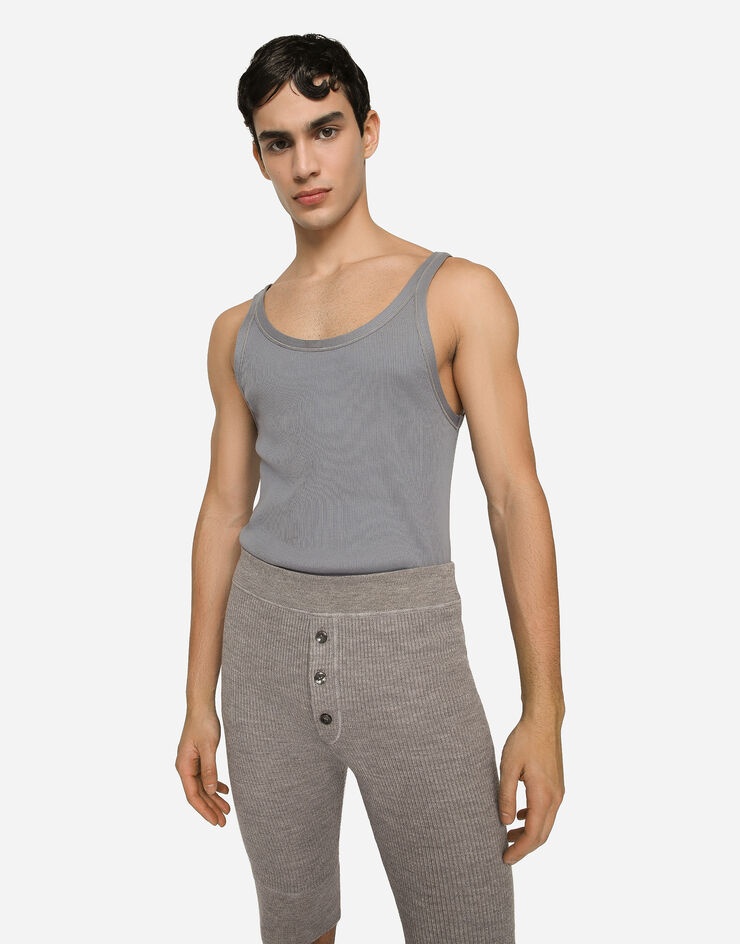 Fine-rib cotton singlet - 4