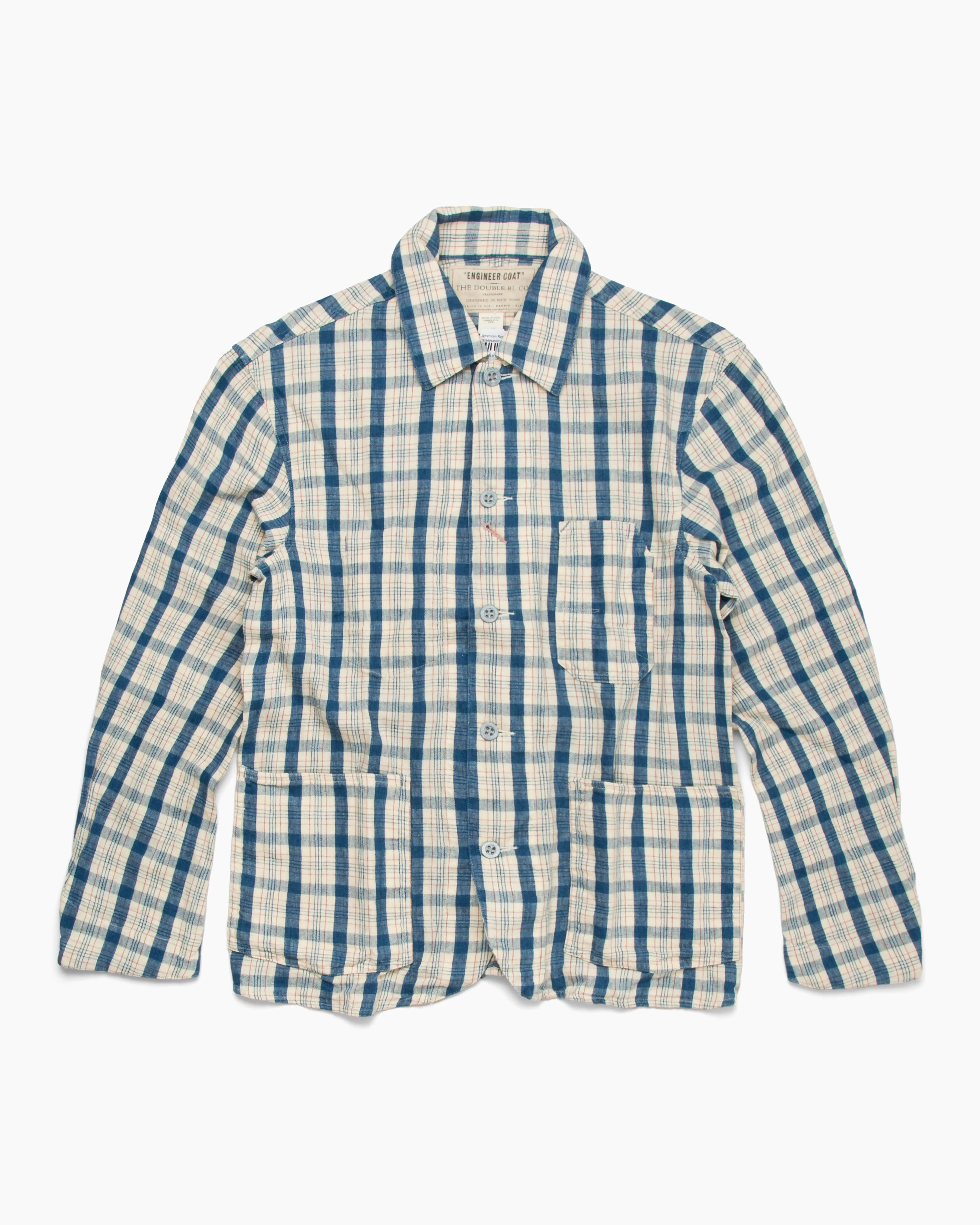 Indigo Plaid Twill Engineer Jacket - 1