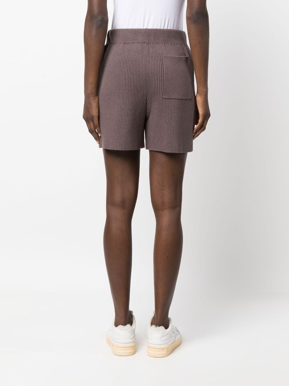 ribbed-knit silk-blend shorts - 4