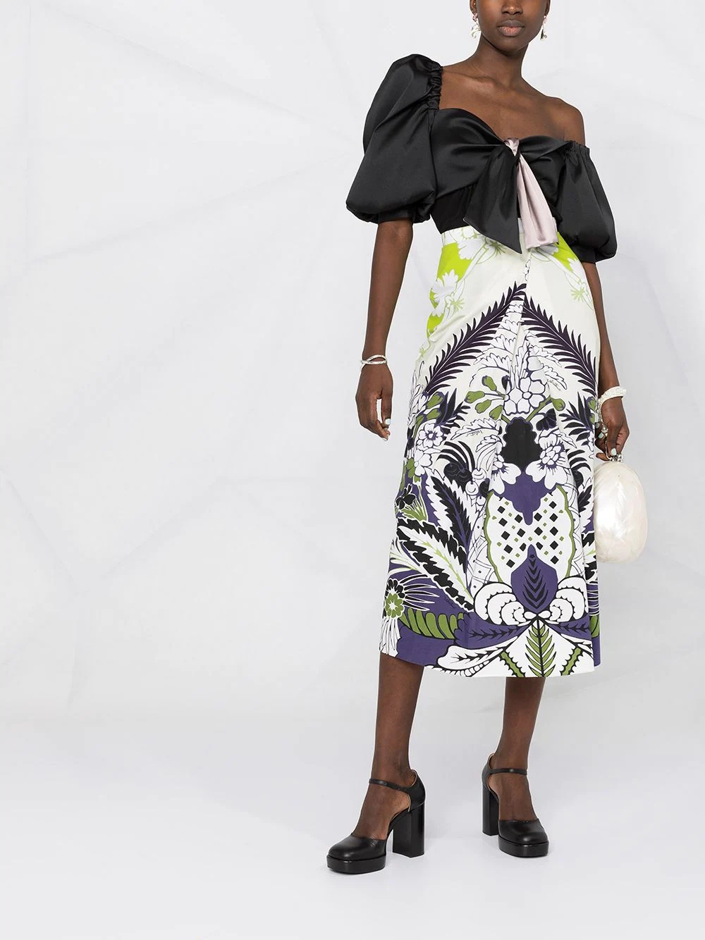 World Arazzo print midi skirt - 2