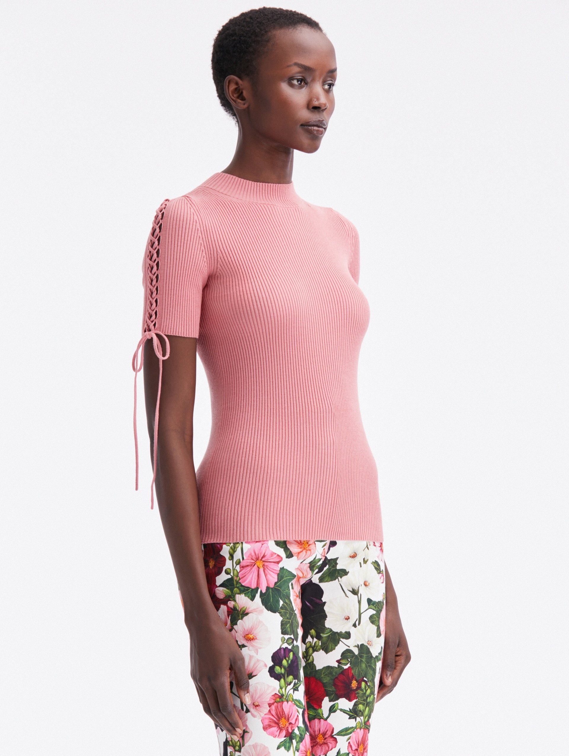 TIE DETAIL RIBBED PULLOVER - 4