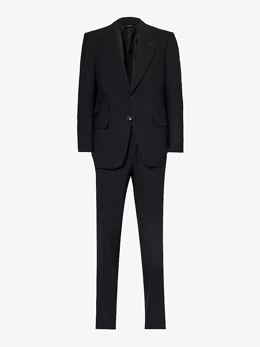 Shelton peak-lapel stretch-wool suit - 1
