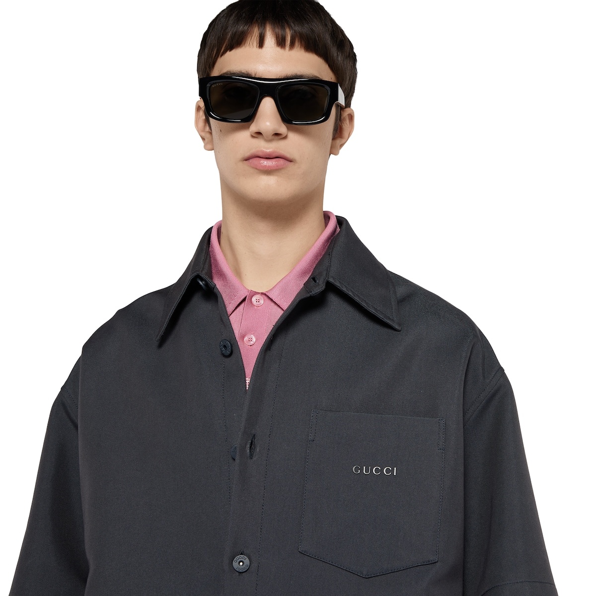 Oversize cotton gabardine shirt - 5