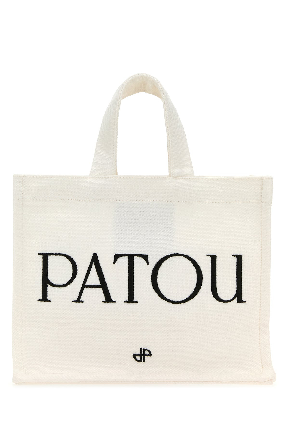 White canvas small Tote Patou shopping bag - 3