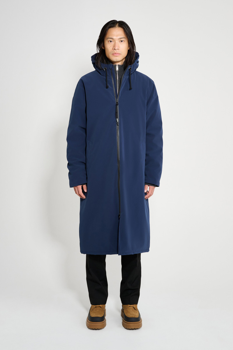 Stutterheim Stockholm Long Matte Winter Coat Navy outlook