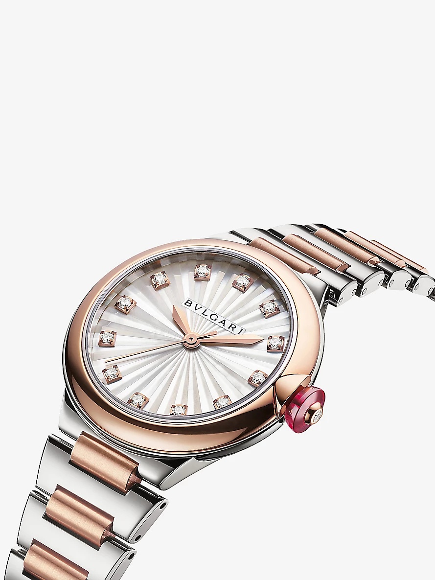 RE00009 Lvcea 18ct rose-gold, stainless-steel and 0.22ct diamond automatic watch - 2