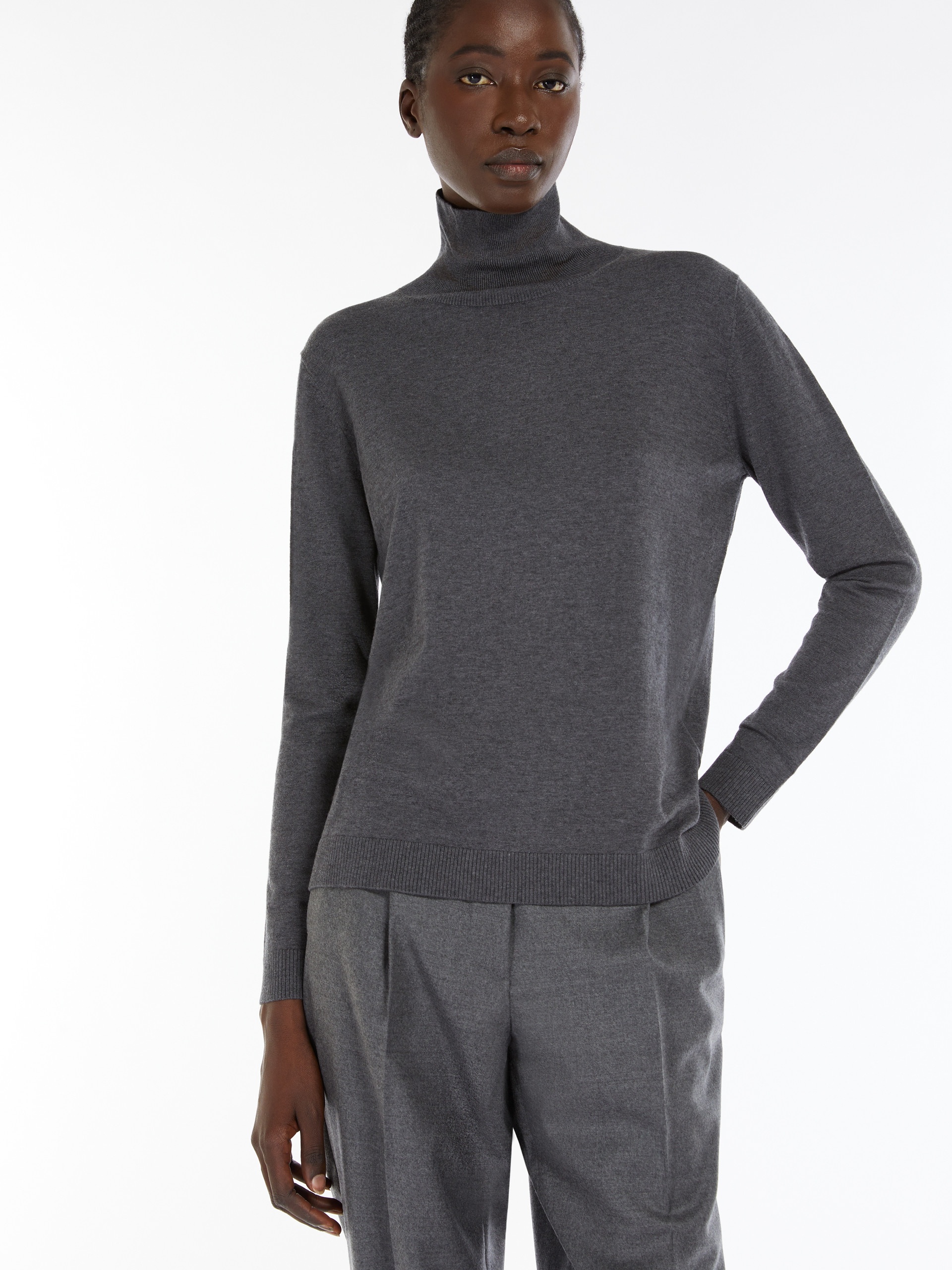 KIKU Silk and wool polo-neck sweater - 5