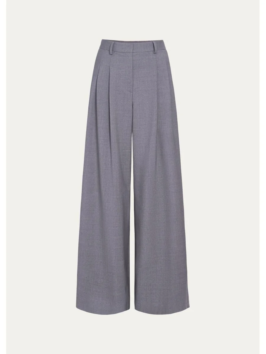 Avery Pleated Wide-Leg Trousers - 1
