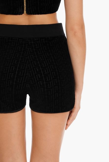 Cotton shorts with embossed Balmain monogram - 8