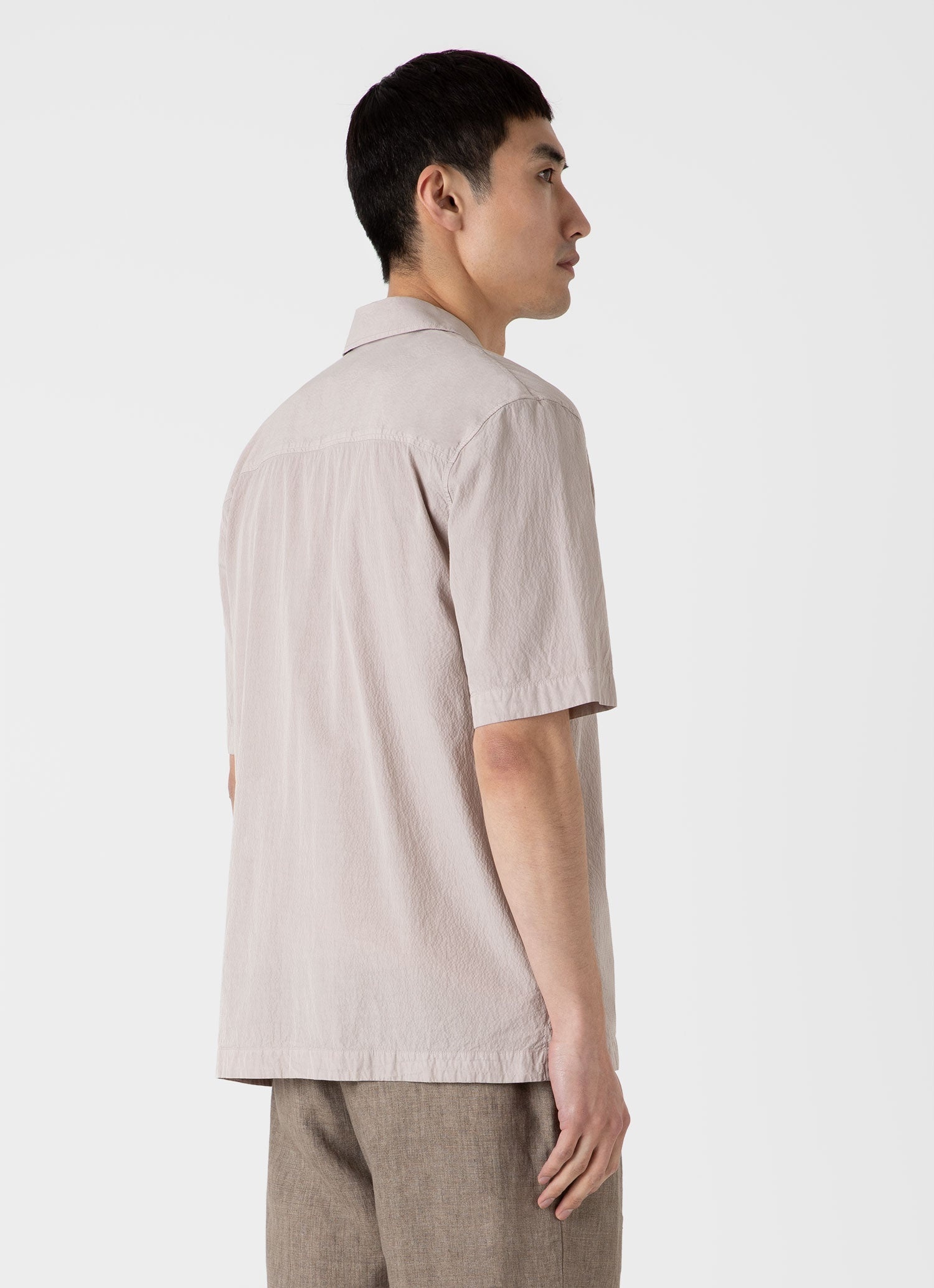 Seersucker Camp Collar Shirt - 5