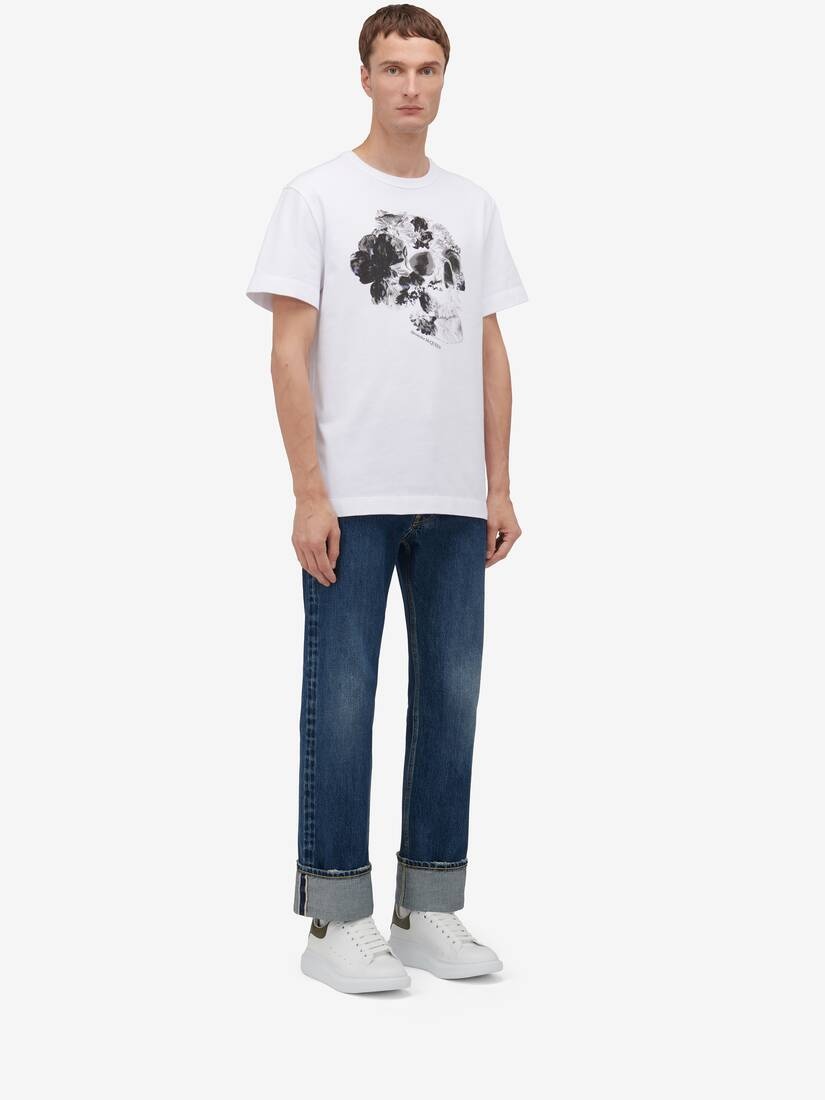 Men's Fold Skull T-shirt in White/black - 3