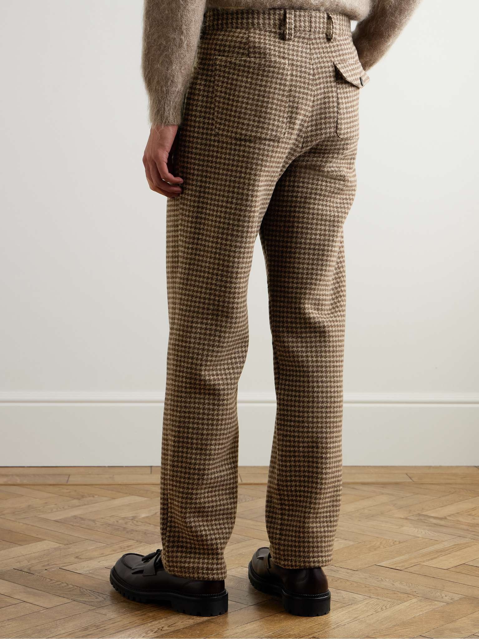 Morton Straight-Leg Pleated Houndstooth Wool Trousers - 5