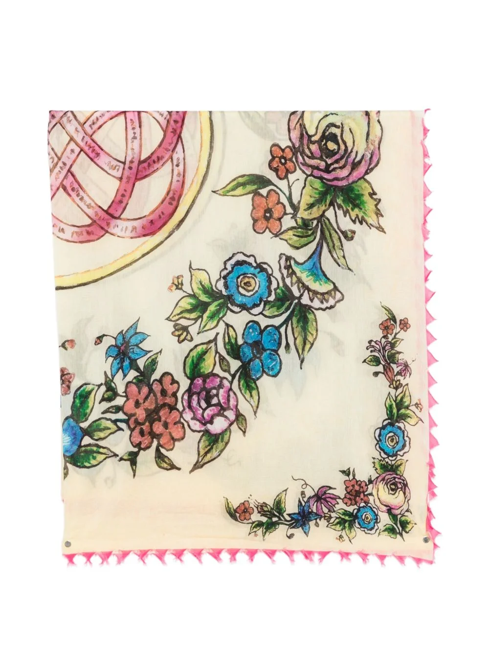Marcella floral-print fringed-edge scarf - 1