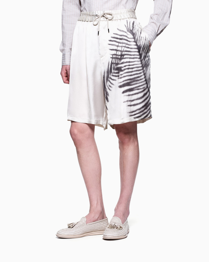 GIORGIO ARMANI PRINTED CUPRO FLAT-FRONT BERMUDA SHORTS outlook