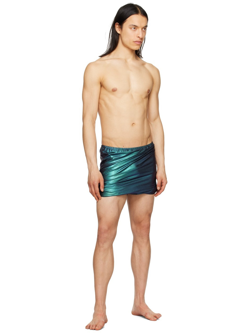 Rick Owens Blue Twisted Swim Shorts outlook