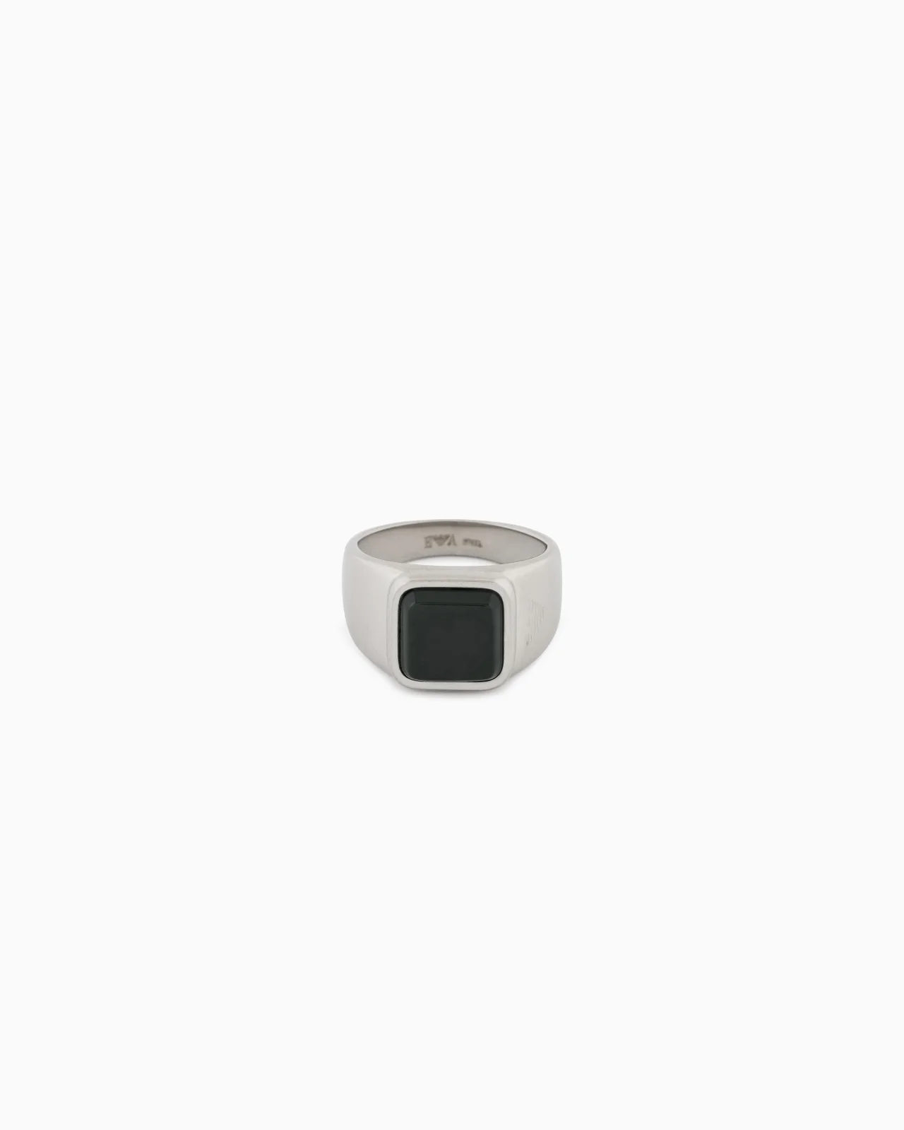 GRASS AGATE STAINLESS STEEL SIGNET RING - 1