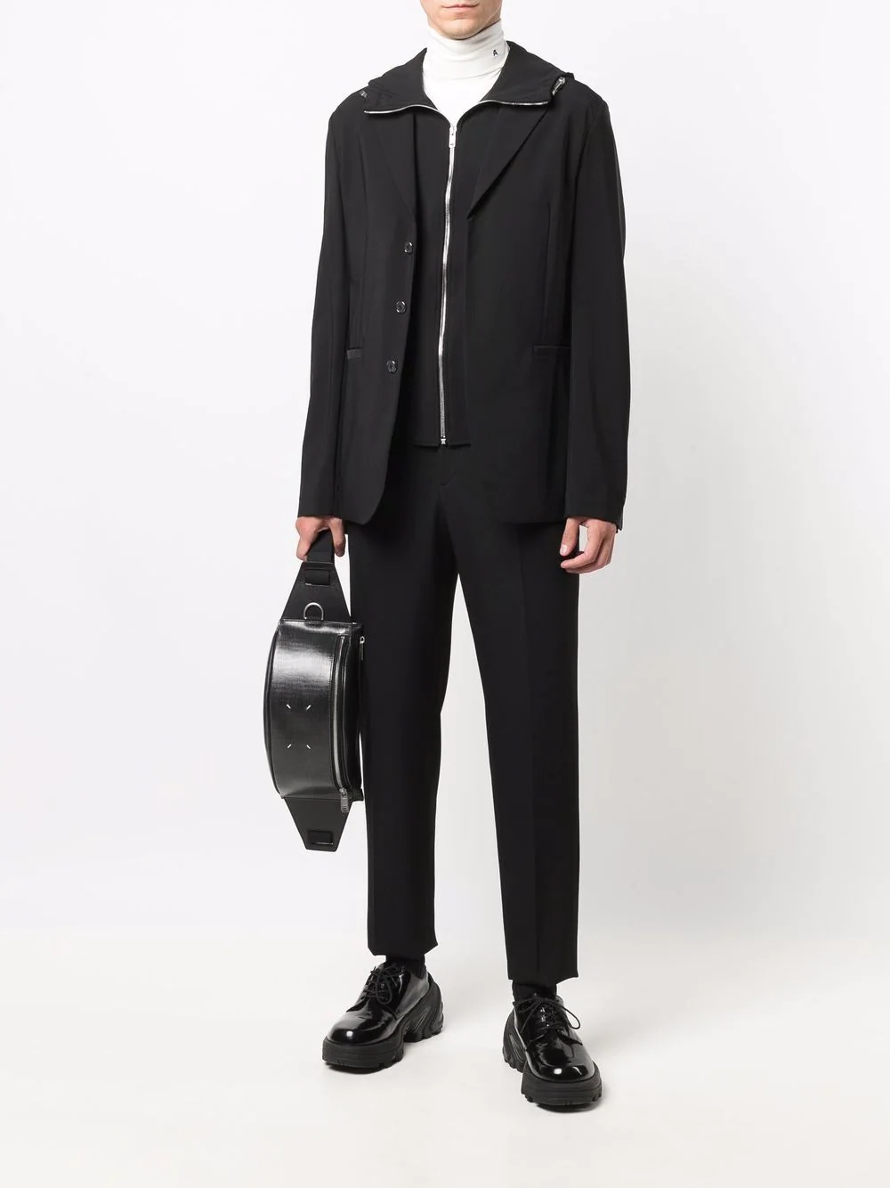 single-breasted layered blazer - 2