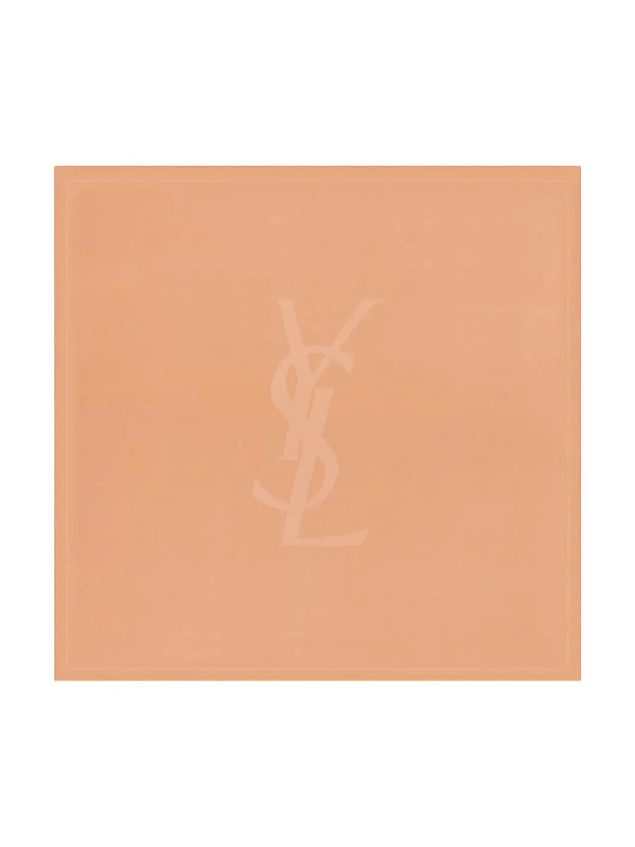 Saint Laurent Cassandre Square Scarf In Semi-Sheer Silk Charmeuse Accessories - 1