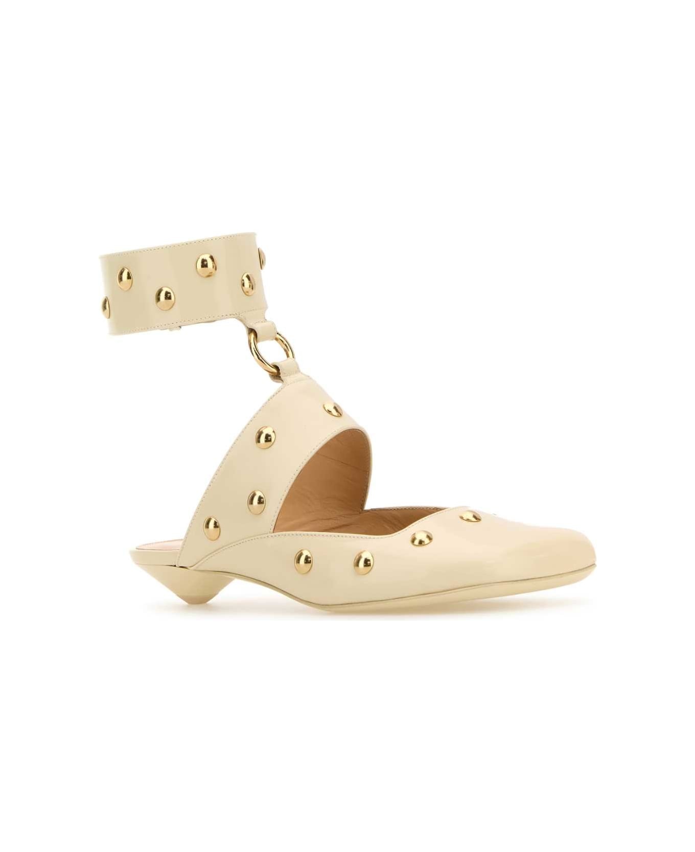 Ivory Leather Jade Sabot - 2