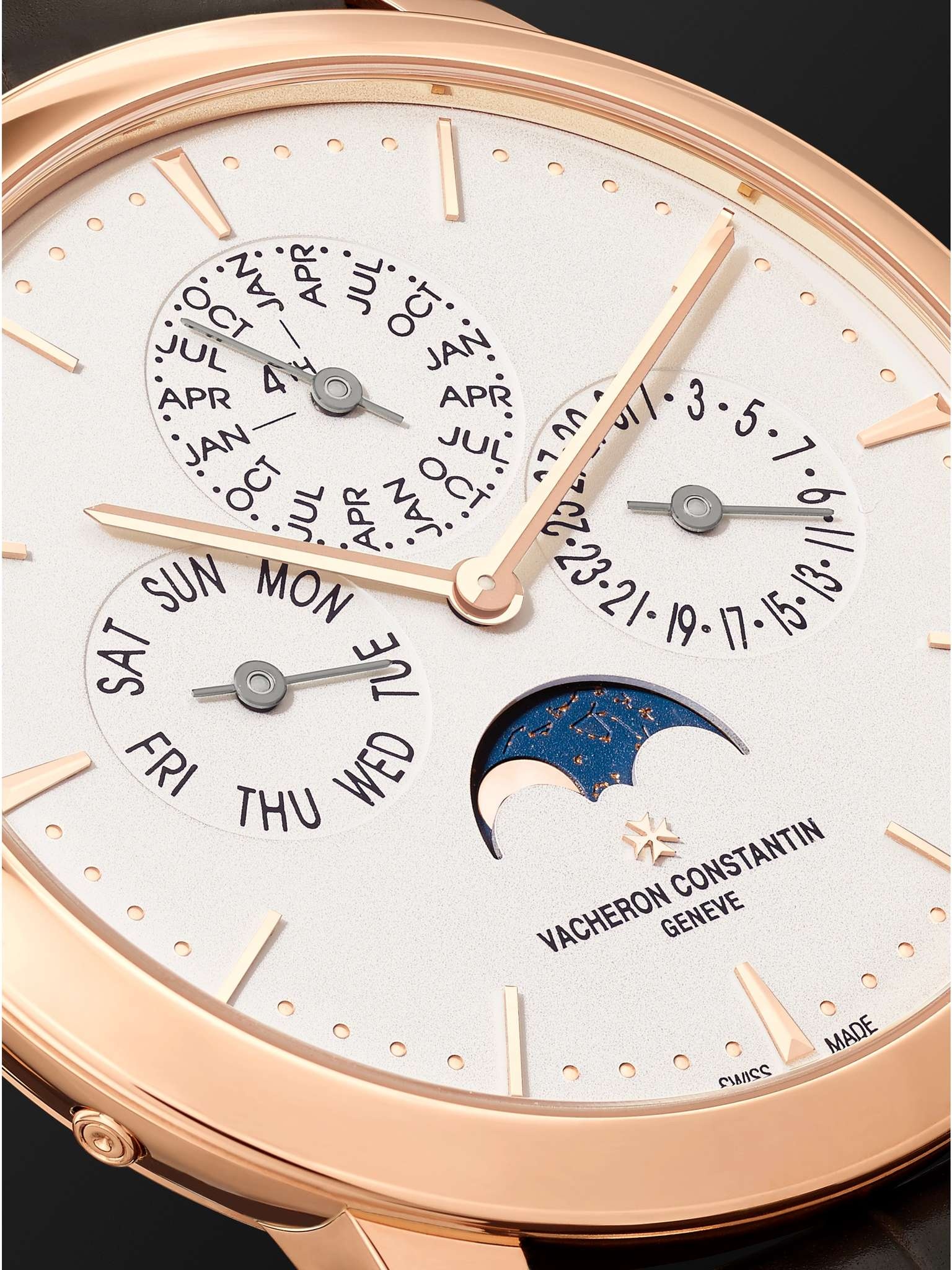 Patrimony Perpetual Calendar Ultra-Thin Automatic 41mm 18-Karat Pink Gold and Alligator Watch, Ref.  - 6