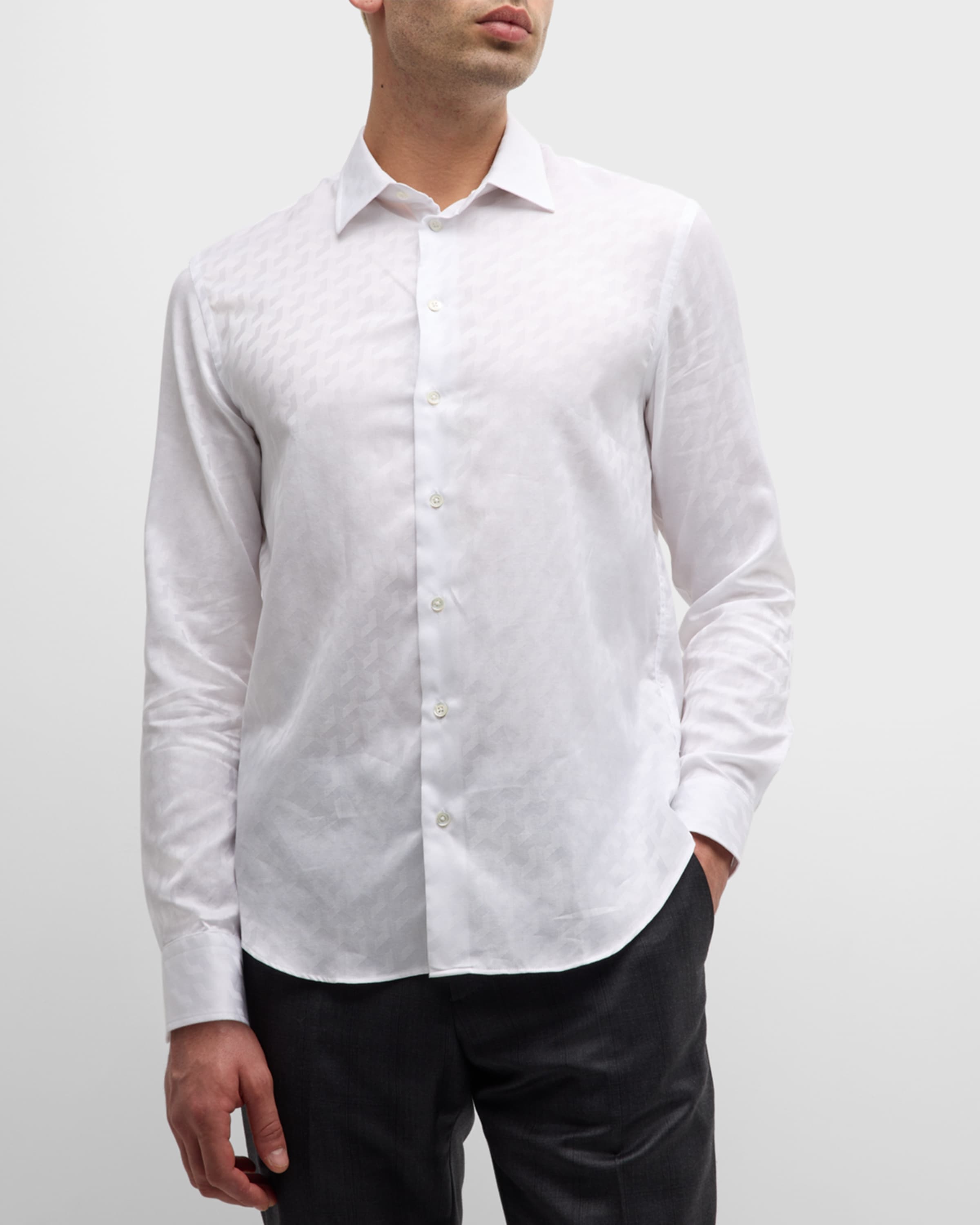 Men's Cotton Jacquard Sport Shirt - 2